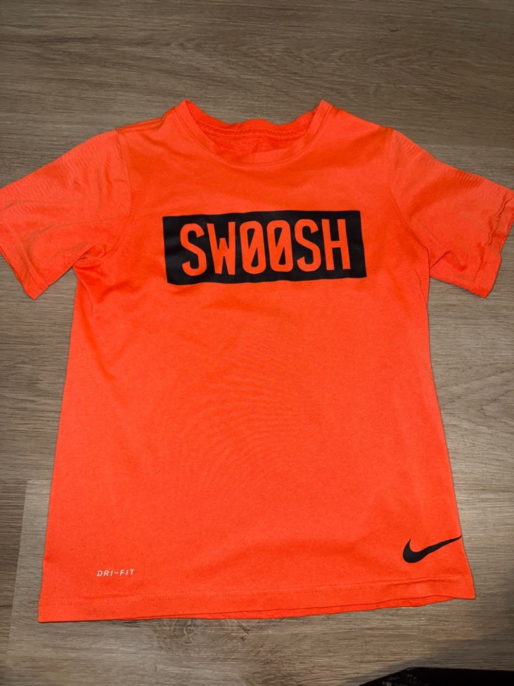 Nike Orange and Black 'SWOOSH' Short Sleeve Tee